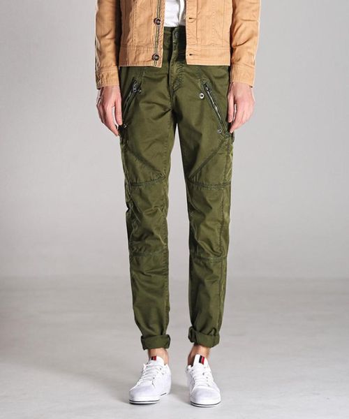 Men039s Cargohose Reißverschlusstasche Mode Militärstil Taktische Baggy Jogger Baumwolle Kampfhose Männlich Schwarz Armeegrün Kha8667247