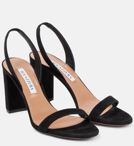 Nuove donne eleganti estive sandali con tacco così nudo cravatta pompa pelle scamosciata sexy giocoso indietro festa nuziale calzature da sposa signora grosso nero bianco tacchi alti scarpa BOX 35-43