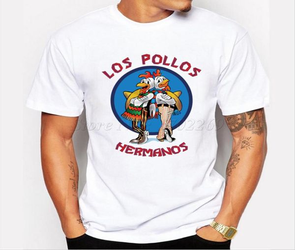 Men039s Moda Breaking Bad Camicia LOS POLLOS Hermanos T Shirt Chicken Brothers Manica corta Tee Hipster Tops 2206065563837