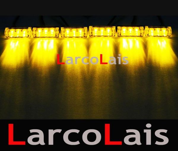 Larcolais azul âmbar vermelho branco verde 6x3 led fogo piscando estroboscópio luzes de emergência para carro kit7041453