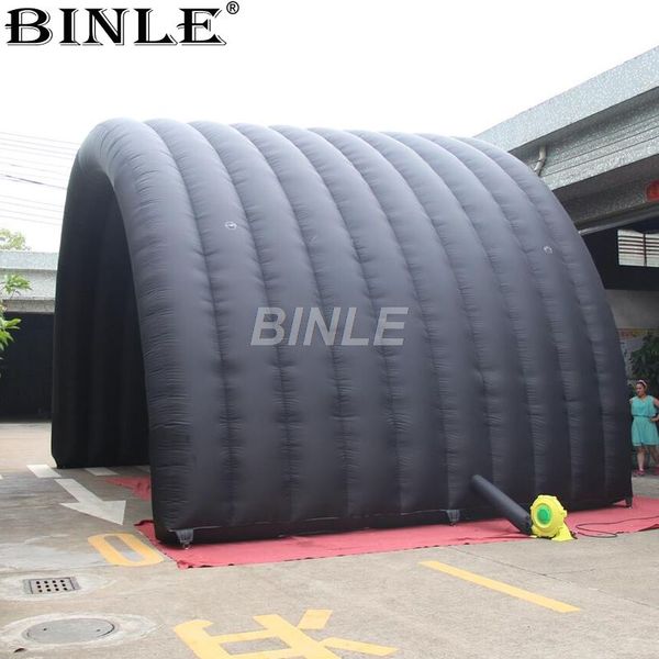 wholesale 12x6x5mH (40x20x16.5ft) tenda tunnel gonfiabile nera gigante multifunzionale su misura per ingresso palco copertura tendone per eventi