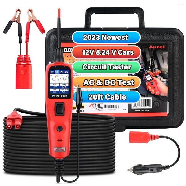 Autel PS100 Otomotiv Devre Test Merkezi Powerscan Güç Probu Test Kiti Elektrik Sistemi AC DC Voltaj Araç Teşhis Aracı 12V 24V