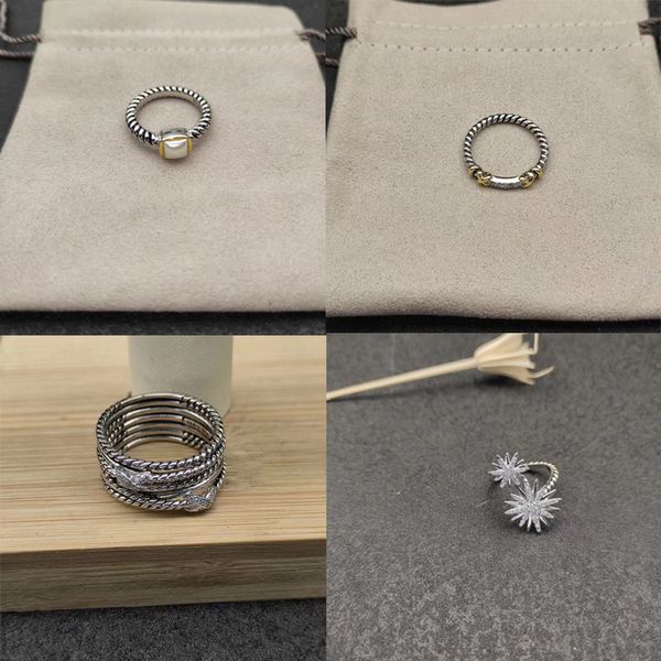 Designer anel anéis de diamante jóias de luxo para homens mulheres vintage dy anéis jóias designers mulher homem senhora presente de casamento festa tamanho 6-9