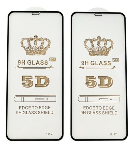 Displayschutzfolie für iPhone 14 Pro Max 13 Mini 12 11 XS XR X 8 7 6 Plus SE 5D Full Glue Cover Coverage gebogenes 9H gehärtetes Glas Fi6452598