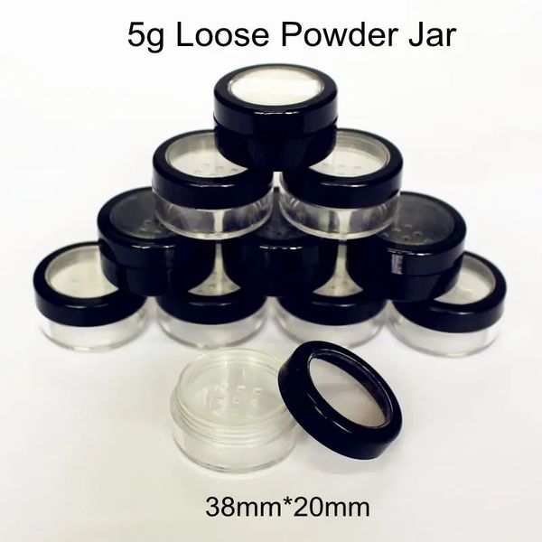 50pcs/lot 5g 5g 5ml Siyah Boş Plastik Krem Kavanoz DIY Kozmetik Gevşek Toz Konteyner El Sifter Puff Paketi Kılıf Şişesi 240229