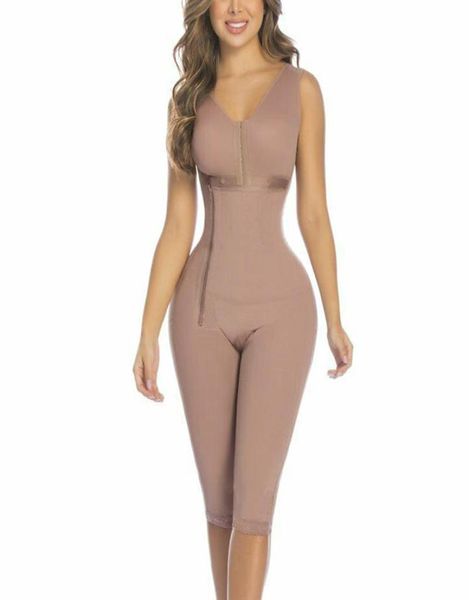 Women039s shapers senhoras abertura frontal lado zip e joelho shapewear rendas emagrecimento shorts bodyshaper feminino fajas colombianas muje4873021