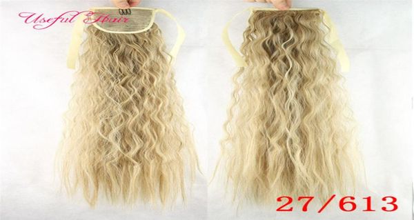 Ganzhaar-Pferdeschwanz-Haarteile, Kordelzug-Pferdeschwänze, Kamm-Pferdeschwanz, lockige blonde Haarverlängerung, Clip-in-Haarverlängerungen für bla3823089