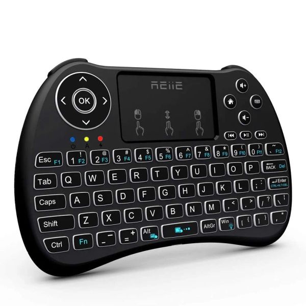 Keyboards Mini Wireless Keyboard mit Touchpad Mouse Combo QWERTY -Tastatur, wiederaufladbare Handheld -Tastatur -Fernbedienung für Smart TV, Android TV Box
