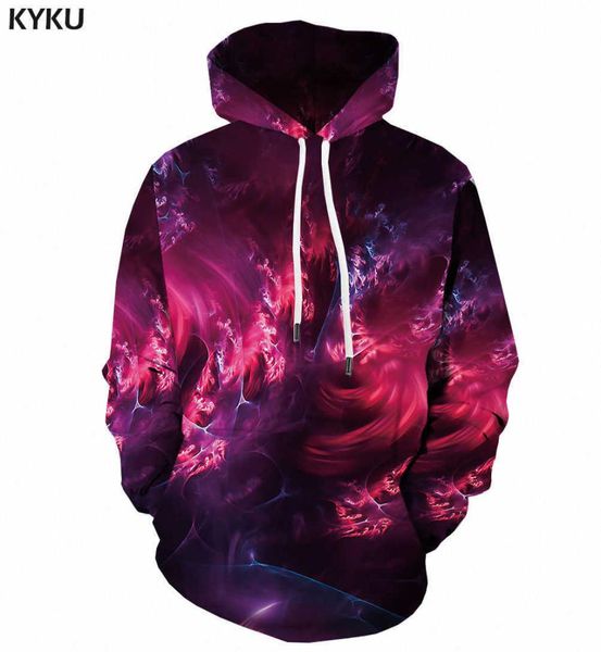 KYKU 3d Hoodies Galaxy Moletons homens Espaço Hoodie Impressão Psicodélico 3d Impresso Chama Moletom Impresso Abstrato Com Capuz Anime H091853266