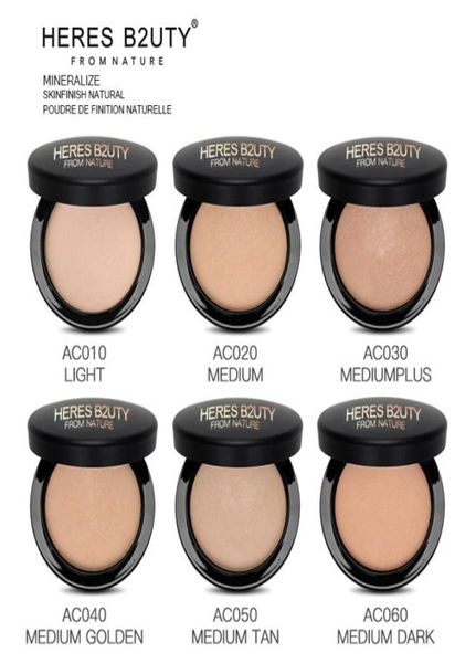 Heres B2uty Mineralize Skinfinish Yüz Toz Makyaj Vakfı Mirrow ve Puff Natural Longlasting OilControl Press Powder5749208