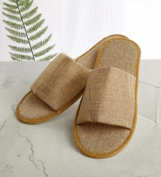 Hospitalidade de linho descartável de hóspedes Hospitalidade de algodão que não desliza Hotel Hotel Slippers Wholesale 31