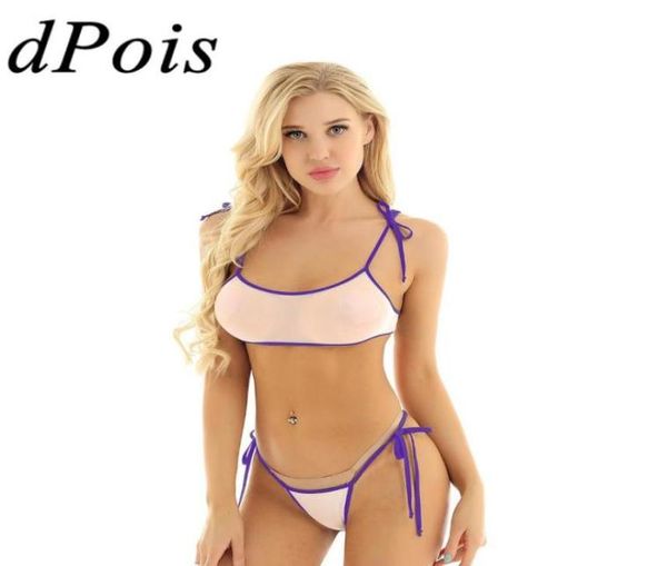 Sexy feminino erótico micro mini bikini conjunto feminino natação maiô adulto ver através de malha pura banho transparente swimsuit9223695