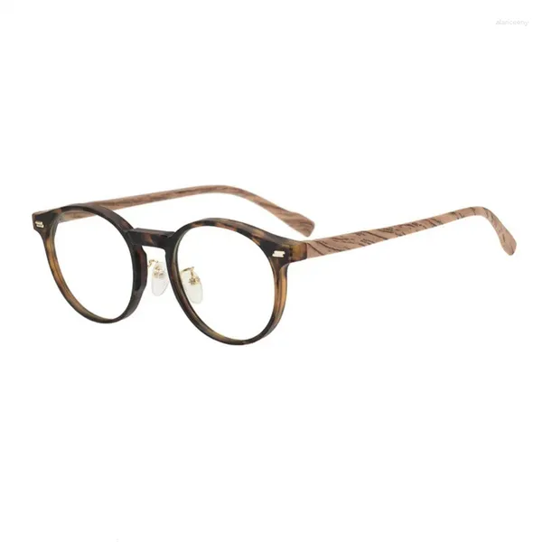Montature per occhiali da sole Montature per occhiali vintage giapponesi Occhiali rotondi smerigliati Occhiali da vista da uomo in legno imitazione Miopia Occhiali da vista
