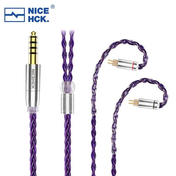 Zubehör NiceHCK PurpleSE Importiert 8 Stränge FURUKAWA Kupfer Kopfhörer Ersetzen Sie das Kabel 3,5/4,4 mm MMCX/0,78 mm 2Pin für Timeless S12 Zetian