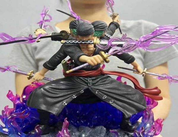 Figuras de brinquedo de ação Figura de anime One Piece Roronoa Zoro Ashura Três cabeças e seis braços Nove sabres Fluxo Figura de ação brinquedos bonecos G9963598