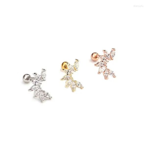 Ohrstecker 1 Stücke Edelstahl Piercing Für Frauen Hochzeit Kristall Strass Geometrische Punk Trendy Weibliche Mädchen Ohrschmuck