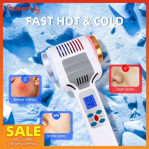 Dispositivi Hot Cold Hammer Crioterapia Strumento per massaggio facciale Riscaldamento con ghiaccio caldo Sollevamento della pelle del viso Stringere Antietà Photon Face Spa