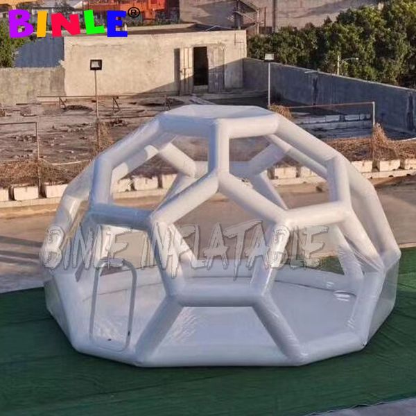 4md (13,2 pés) com ventilador pvc tamanho personalizado casa de bolha de futebol inflável, estrutura de futebol transparente grande barraca de acampamento de luxo