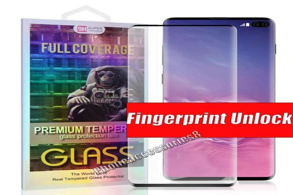 Protetor de tela de telefone de vidro temperado curvado 3D para Samsung Galaxy S22 S21 S20 Note20 Ultra S10 S8 S9 Plus Note10 NOTE8 NOTE9 Film8391209