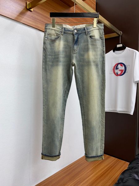 2024 jeans mais vendidos designer masculino denim calças bordadas moda buraco calças estilo hip hop calças com zíper, tamanho 28-40 #006