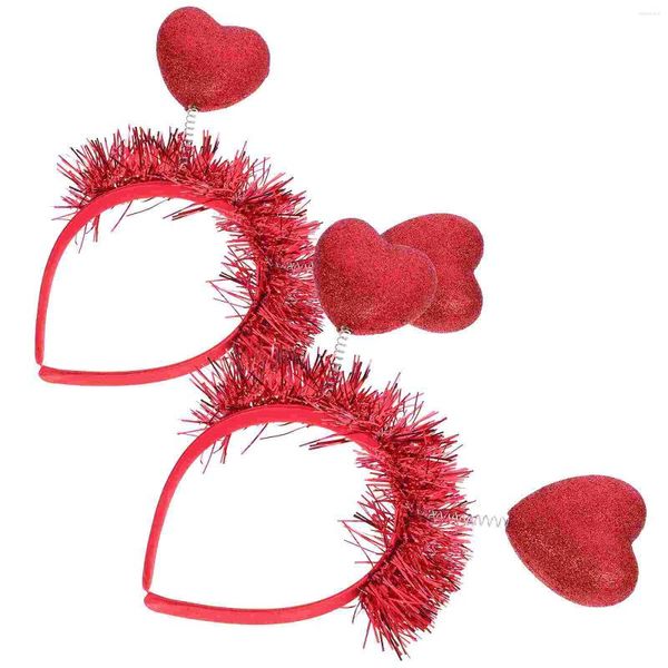 Bandane 2 pezzi Amore Fascia per capelli Accessori per San Valentino Festa Fascia per capelli Decorazioni per matrimoni Pografia Copricapo a forma di cuore