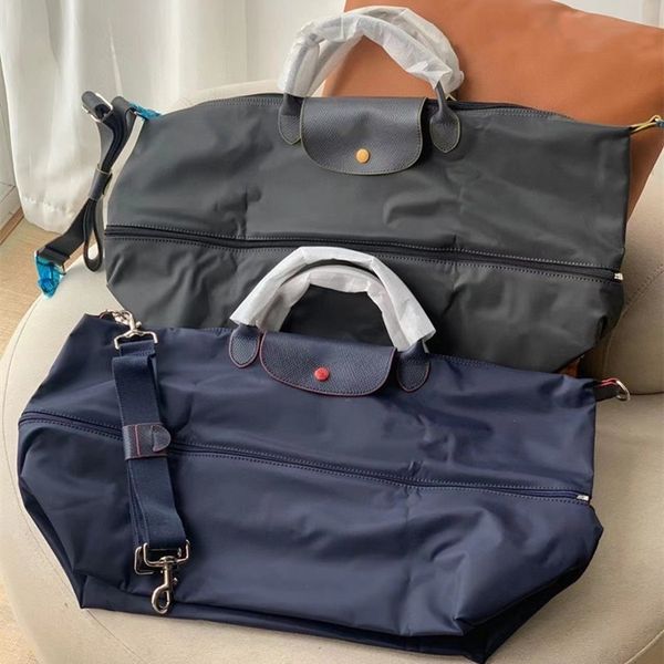 saco de fim de semana designer de bagagem duffle bag designertravel saco de viagem expansível homens mulheres grande capacidade de couro de alta qualidade à prova d'água saco de bagagem de nylon