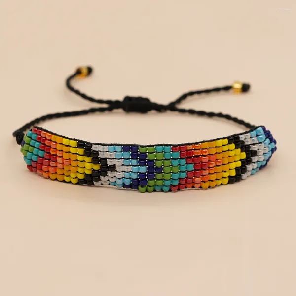 Braccialetti a maglie Go2boho Bracciale con freccia geometrica arcobaleno Bracciale Miyuki giapponese con perline Gioielli di moda Boemia fatti a mano regolabili da donna