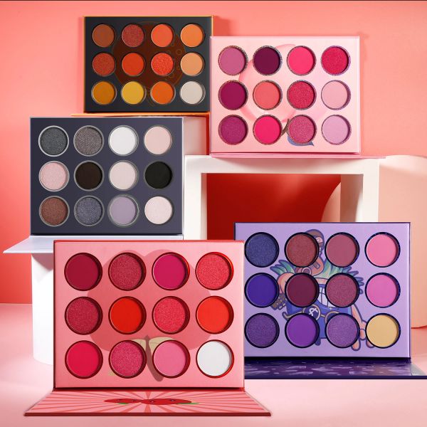 Ombretto all'ingrosso Rose Ruby Red Eye Shadow Palette 12 colori Trucco senza logo Pigmento rosa Glitter per occhi Matte Shimmer Eye Shadow Cute