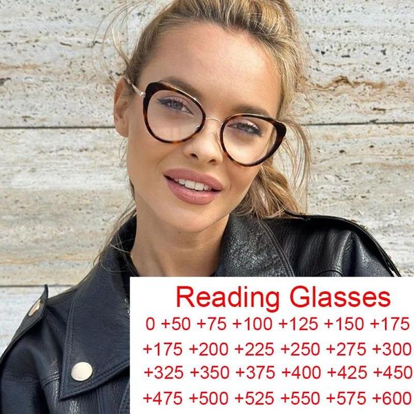 Sonnenbrille Mode Frauen Anti Blau Licht Cat Eye Brille Rahmen Retro Hight Qualität Optische Computer Lesen Presbyopie Brillen