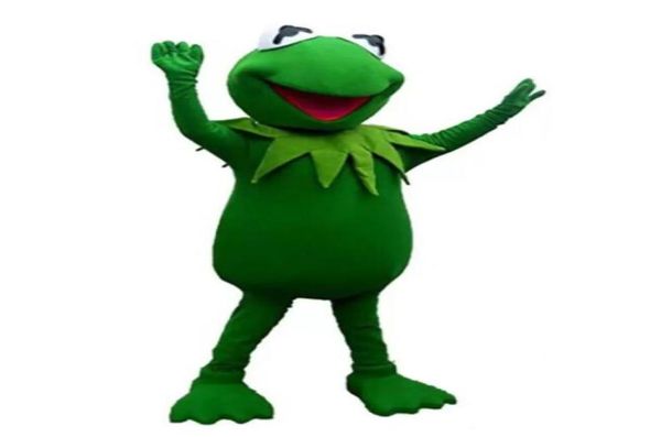 Lojas de fábrica Kermit Sapo Mascot Costume Christmas Halloween Cartoon para festa de aniversário funning dress4667287