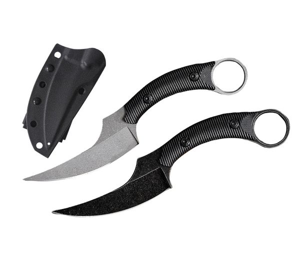 Coltello multiuso D2 Coltelli tascabili dritti Coltelli da campeggio tattici Collo Strumenti di sopravvivenza di salvataggio esterno Strumento Edc con guaina K