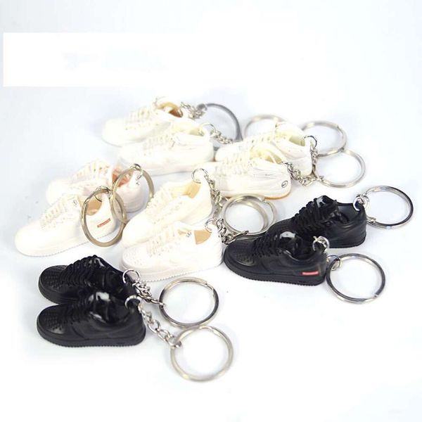 2024Hot Designer Großhandel hochwertige Bulk PVC-Basketball-Schlüsselring-Set mit Box und Bag Mini Sneaker 3D-Schuhschlüsselketten