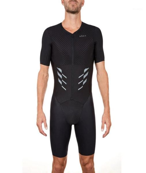 Conjuntos de corridas ROKA Triathlon Terno Mens Preto Pro Aero Tri Ternos Ciclismo Skinsuit Kits Bicicleta Vestuário Ciclismo Macacão Run Clothing1553605