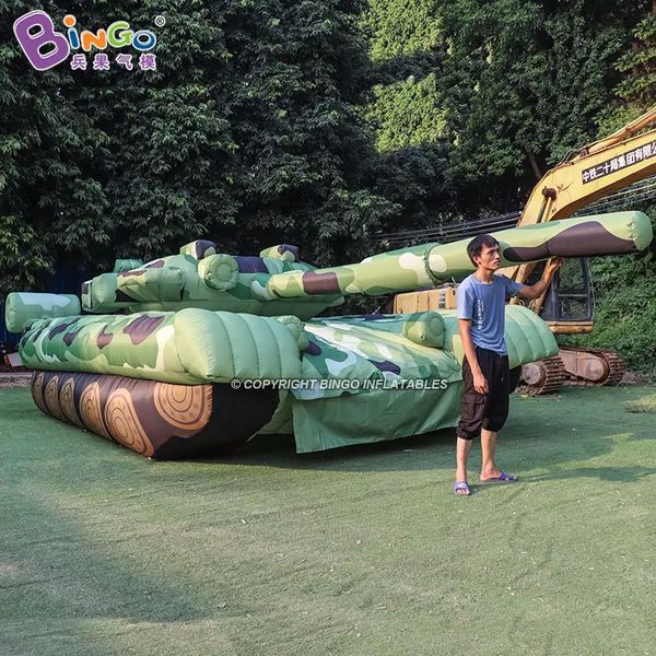 Atacado modelos de tanques realistas infláveis ​​inflação balões de tanque militar modelo de simulação para decoração de eventos com soprador de ar brinquedos esportivos