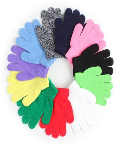 Модные детские перчатки, детские волшебные перчатки, варежки для девочек и мальчиков, эластичные вязаные зимние теплые перчатки, выбор цвета 2950205