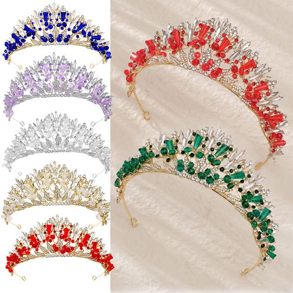 Noble Crown for Women Crystal Wedding Tiara and Crowns for Girls Rhinestones Queen Head Band Band Hair Accessors Gift