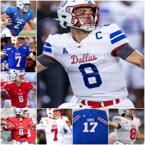 Maglie da calcio SMU Mustangs autentiche personalizzate QUALSIASI NOME QUALSIASI NUMERO UOMINI DONNE GIOVANI TUTTO CUCITO 7 Shane Buechele Demerick Gary Turner Coxe Myron Gailliard