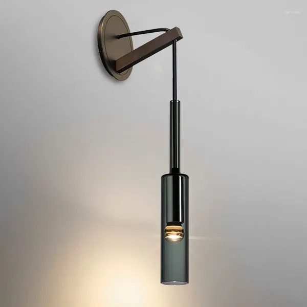 Lampada da parete Moderna Bronzo scuro Bottiglia nordica Soggiorno creativo Sfondo Camera da letto Comodino Sconce Corridoio Scale Luci