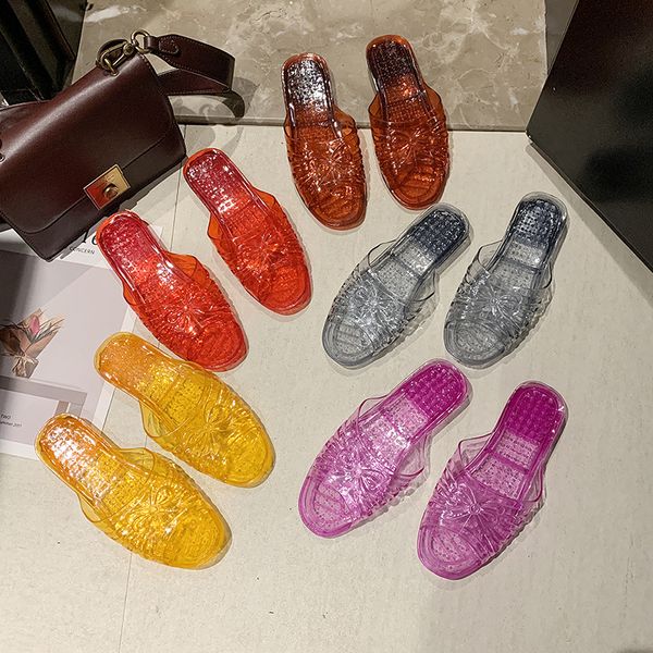 Sole di gelatina estiva femminile morbida Cristallina cristallina SLASCHI NON SLIP PLASTICO CAMRA CARMY Colore Flip-Flops Casual 93 17 17