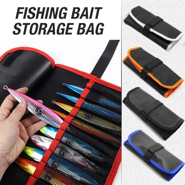 Borse 12 slot Borsa per esche da pesca Organizzatore Borsa per riporre esche Impermeabile Resistente all'usura Tasca per maschere regolabile Accessori per attrezzi da pesca