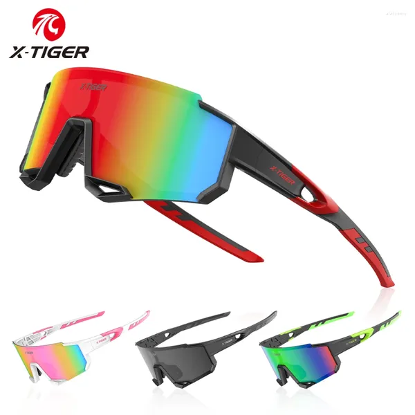 Açık Gözlük X-Tiger Renk Polarize Bisiklet Gözlükleri Erkek Kadın Spor Güneş Gözlüğü Yol MTB Bisiklet Bisiklet Binicilik Koruma Goggles
