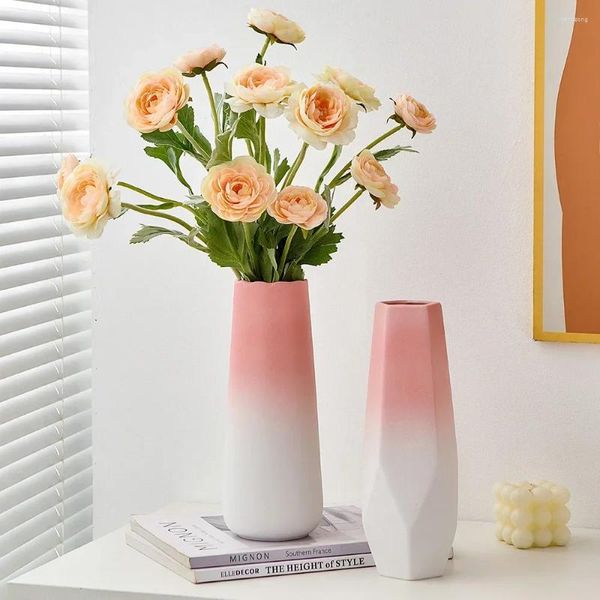 Vasi Bella decorazione per ufficio Rosa di lusso in ceramica Nordic Home Decor Interno vaso di fiori Camera Estetica Vita carina