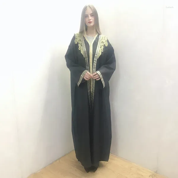 Abbigliamento etnico Abaya musulmano Turchia Abiti per le donne Islam Design in pizzo Abito da sposa marocchino Caftano Velo Ramadan Abaya aperto