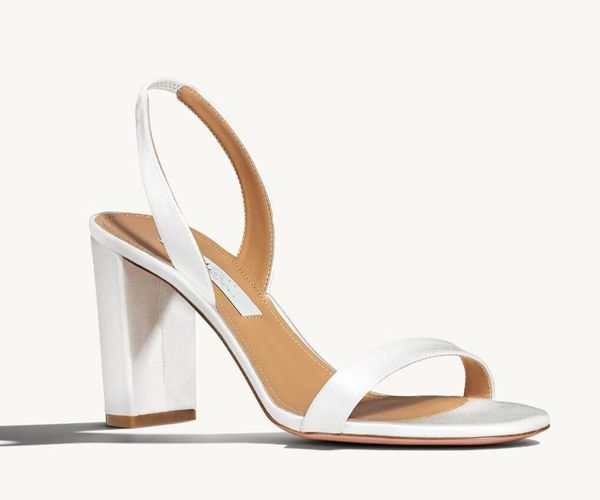 Top elegante Sommer-Damen-Absatzsandalen So Nude Tie Pump Wildleder sexy verspielter Rücken Party Hochzeit Brautschuhe Damen klobige Frau Schwarz Weiß High Heels Schuhkarton 35-43