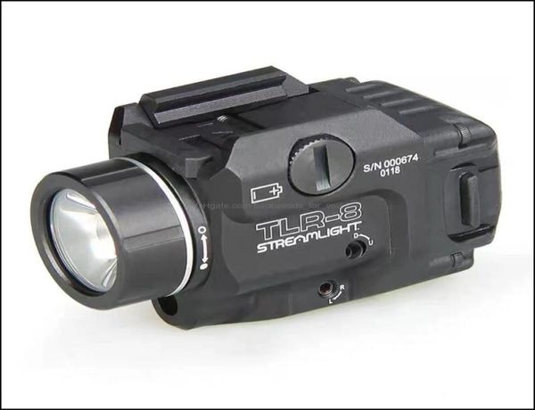 Taschenlampen TLR8 Taschenlampen Flsize L R LED-Licht mit rotem Laservisier für Pistolenjagd G17 19 Sig Cz TR8 Taschenlampe Drop Delive9789303