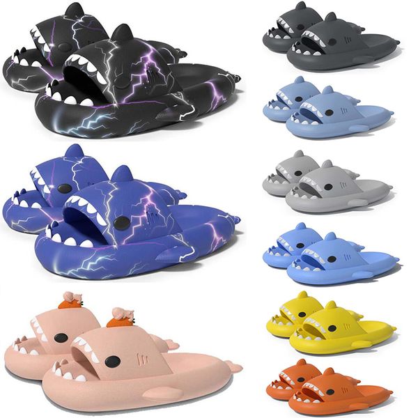 Frete Grátis Designer Shark Slides One Sandália Chinelo para Homens Mulheres GAI Sandálias Pantoufle Mules Homens Mulheres Chinelos Treinadores Flip Flops Sandles Color12