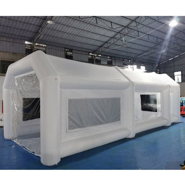 Vários tamanhos 10x5x4mH (33x16,5x13,2 pés) Pequena cabine de pulverização inflável explodir cabines de pintura de caminhão de carro barraca de garagem de carros brancos para venda