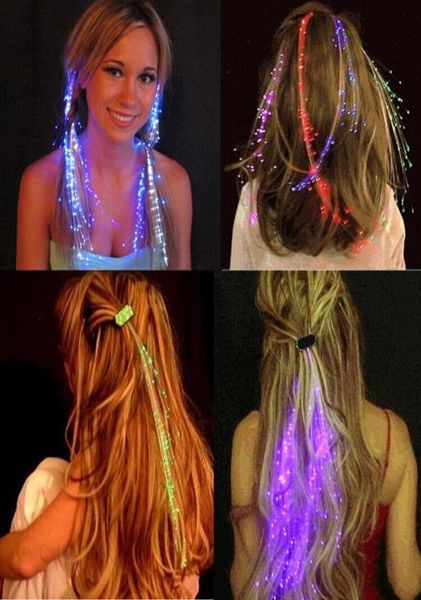 Led Capelli Flash Treccia Trecce luminose colorate Parrucca di plastica Decorazione dei capelli Splendida fibra Treccia luminosa Accessori Capelli lampeggianti4227059