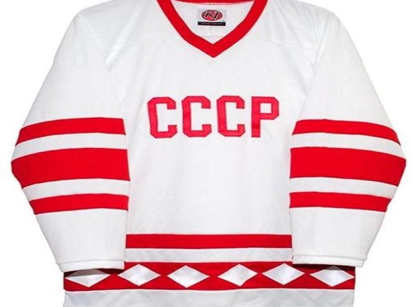 RERA Men real bordado completo Russo 1980 CCCP Hóquei BRANCO Jersey 100 Bordado Jersey ou personalizado qualquer nome ou número Jersey9739591