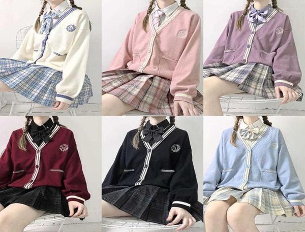 Women039s Strick Japanische Koreanische Mode Matrose Schulmädchen Uniform Strickjacke Cosplay Anzug Pullover Anime Student Kostüm College 8324914